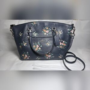 Coach Prairie Satchel Navy Rose Bouquet - New With Tags